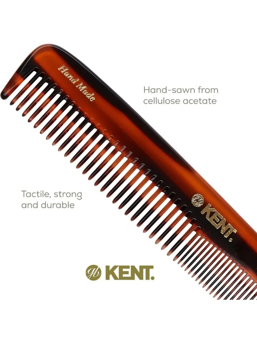 Large Tortoiseshell Detangling Comb - Handmade Fine & Wide Tooth for Wet Hair